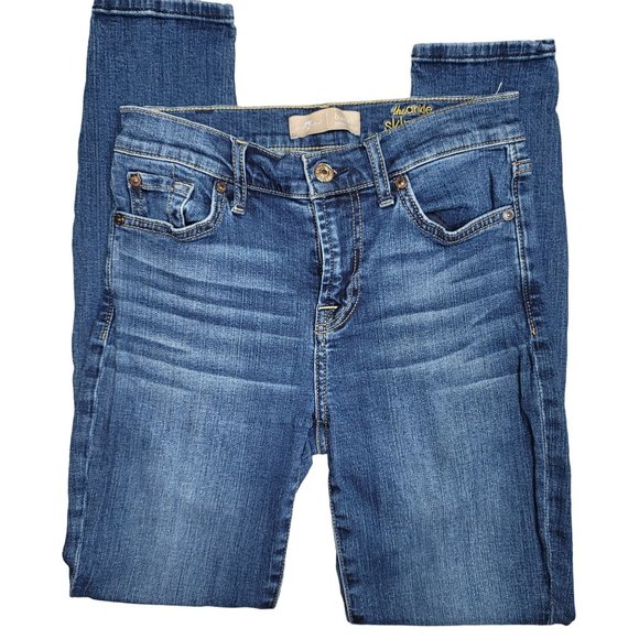 7 for all mankind the ankle skinny denim blue jeans high rise size 26 - Picture 4 of 7